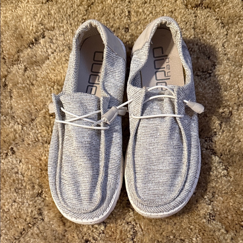 Hey Dude Men's Light Gray Slip-On Loafers